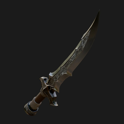 Curved Elven Sabre Model Design 3 3D Print Model