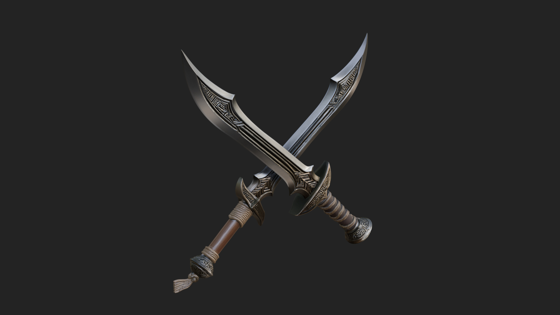 Curved Elven Sabre Model Design 4 3D Print Model 3D Model