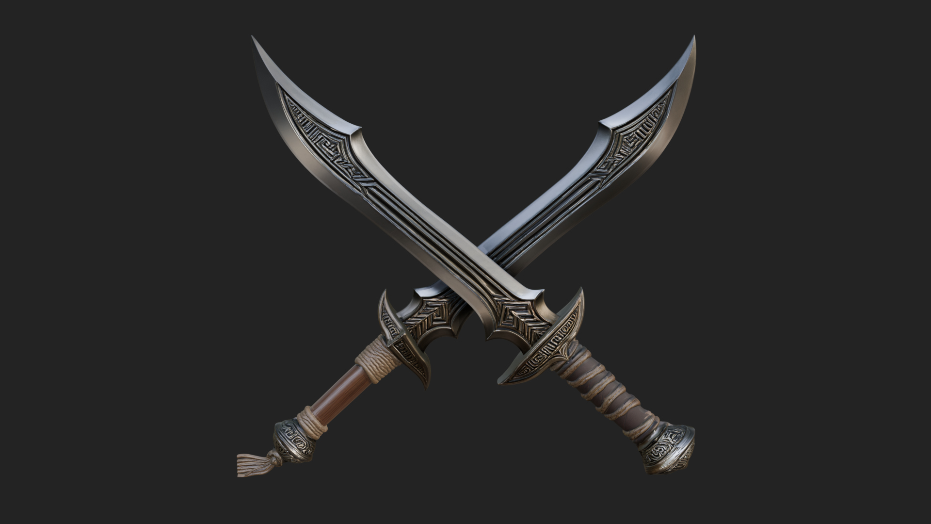 Curved Elven Sabre Model Design 4 3D Print Model 3D Model