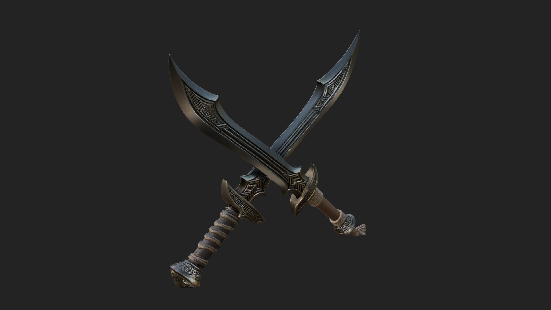 Curved Elven Sabre Model Design 4 3D Print Model 3D Model