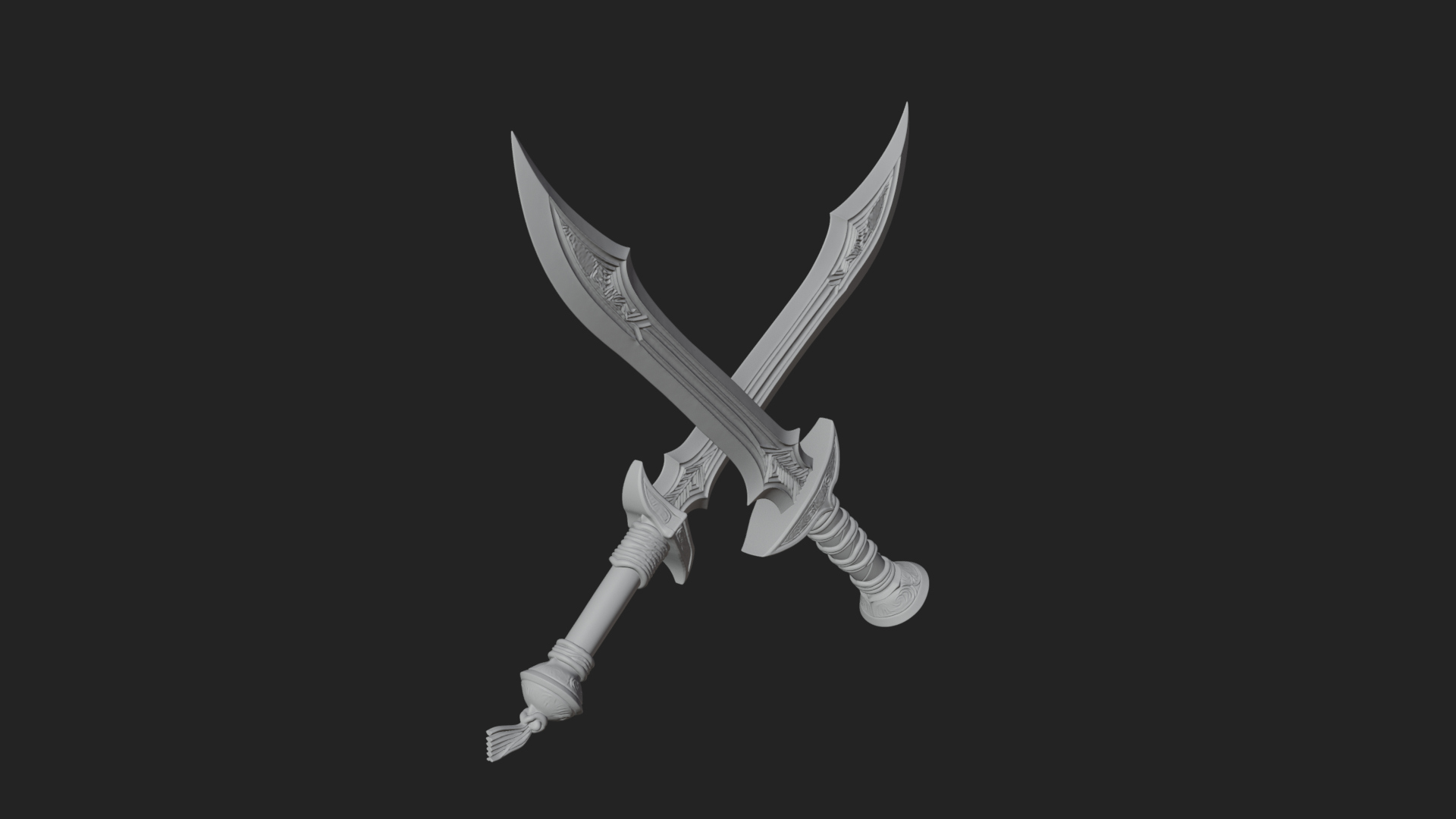 Curved Elven Sabre Model Design 4 3D Print Model 3D Model