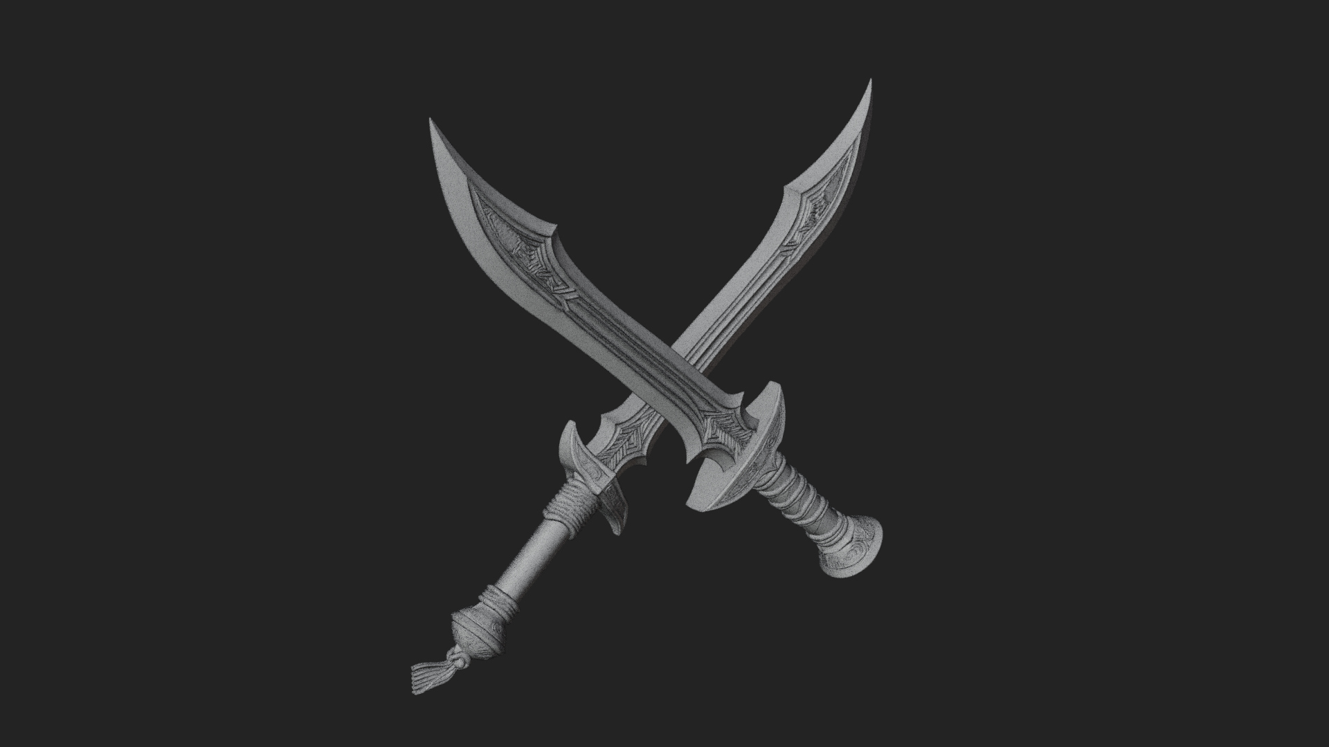 Curved Elven Sabre Model Design 4 3D Print Model 3D Model