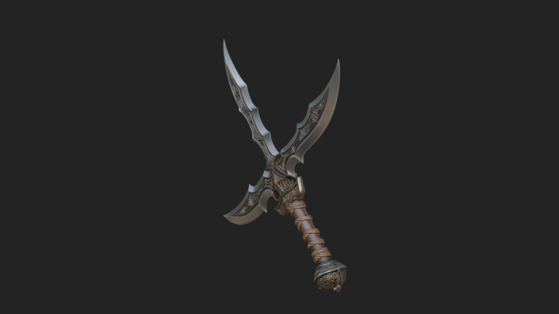 Curved Elven Sabre Model Design 5 3D Print Model 3D Model
