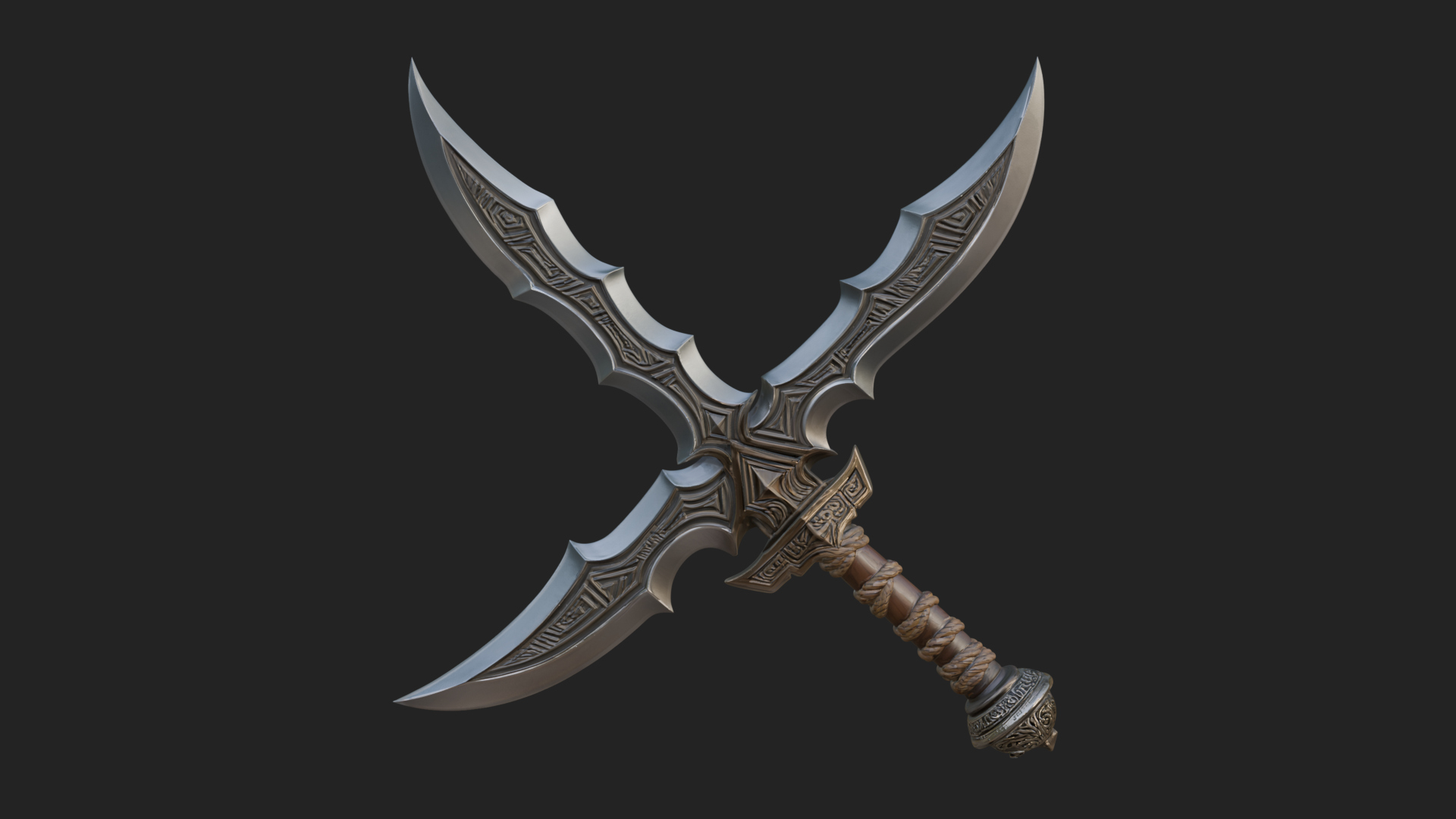 Curved Elven Sabre Model Design 5 3D Print Model 3D Model