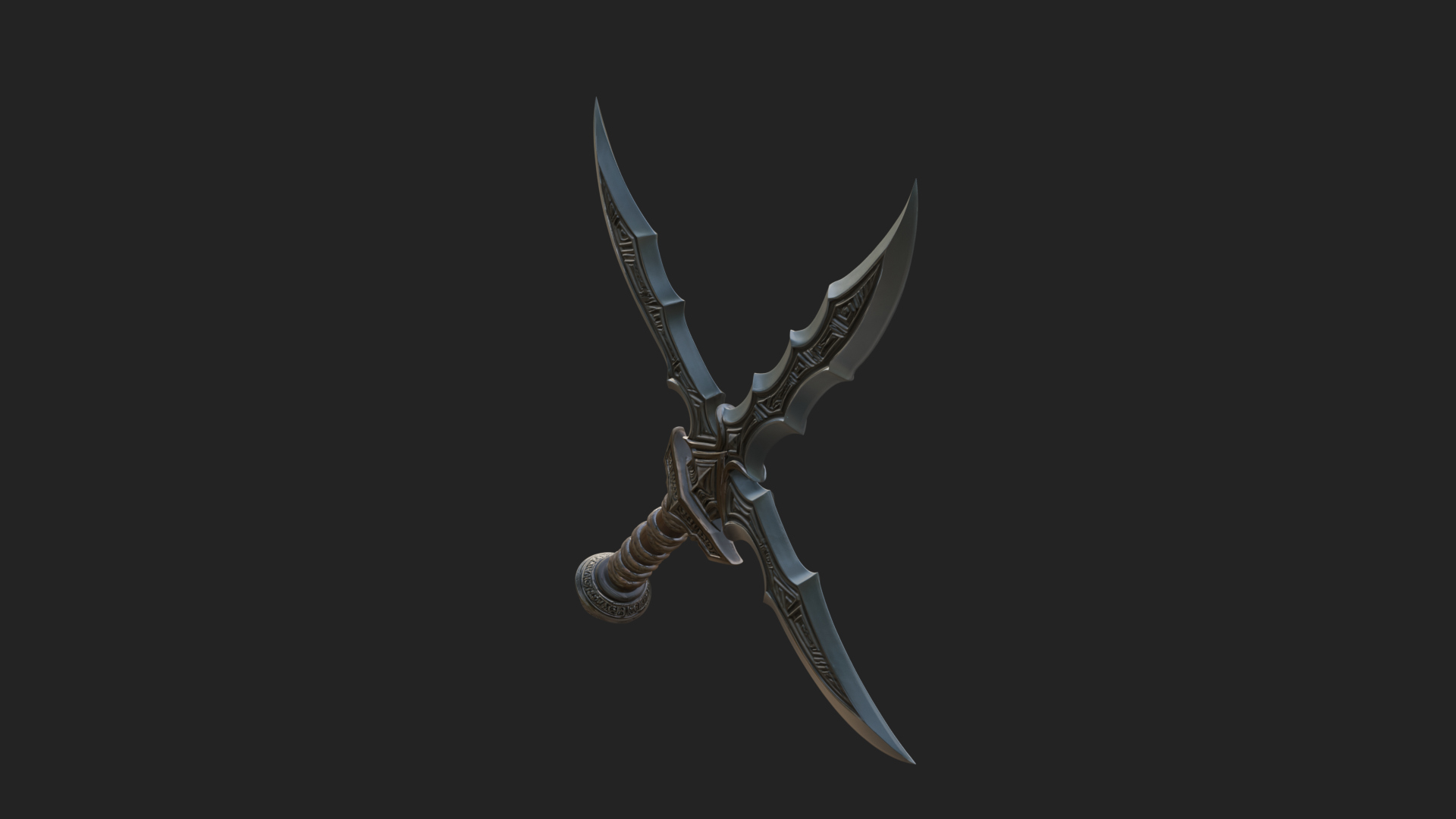 Curved Elven Sabre Model Design 5 3D Print Model 3D Model