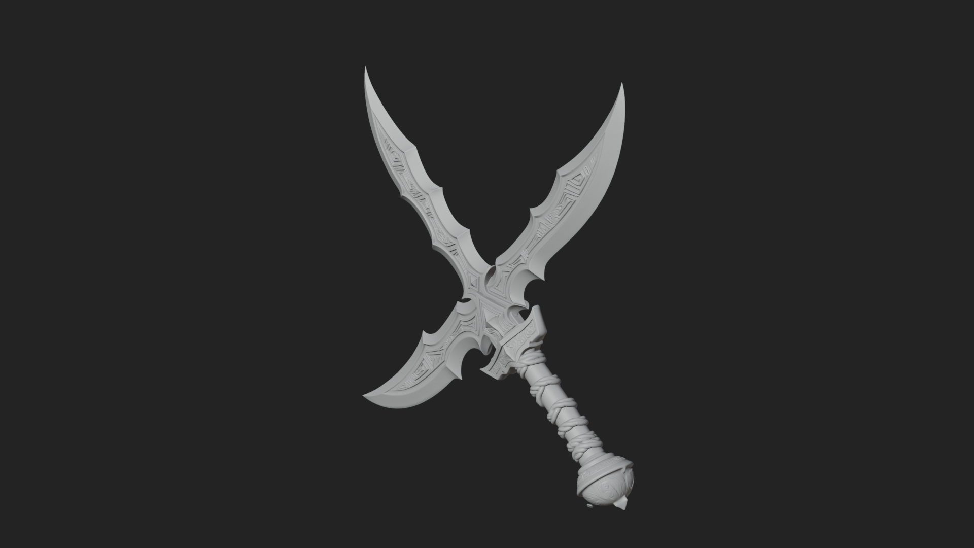 Curved Elven Sabre Model Design 5 3D Print Model 3D Model