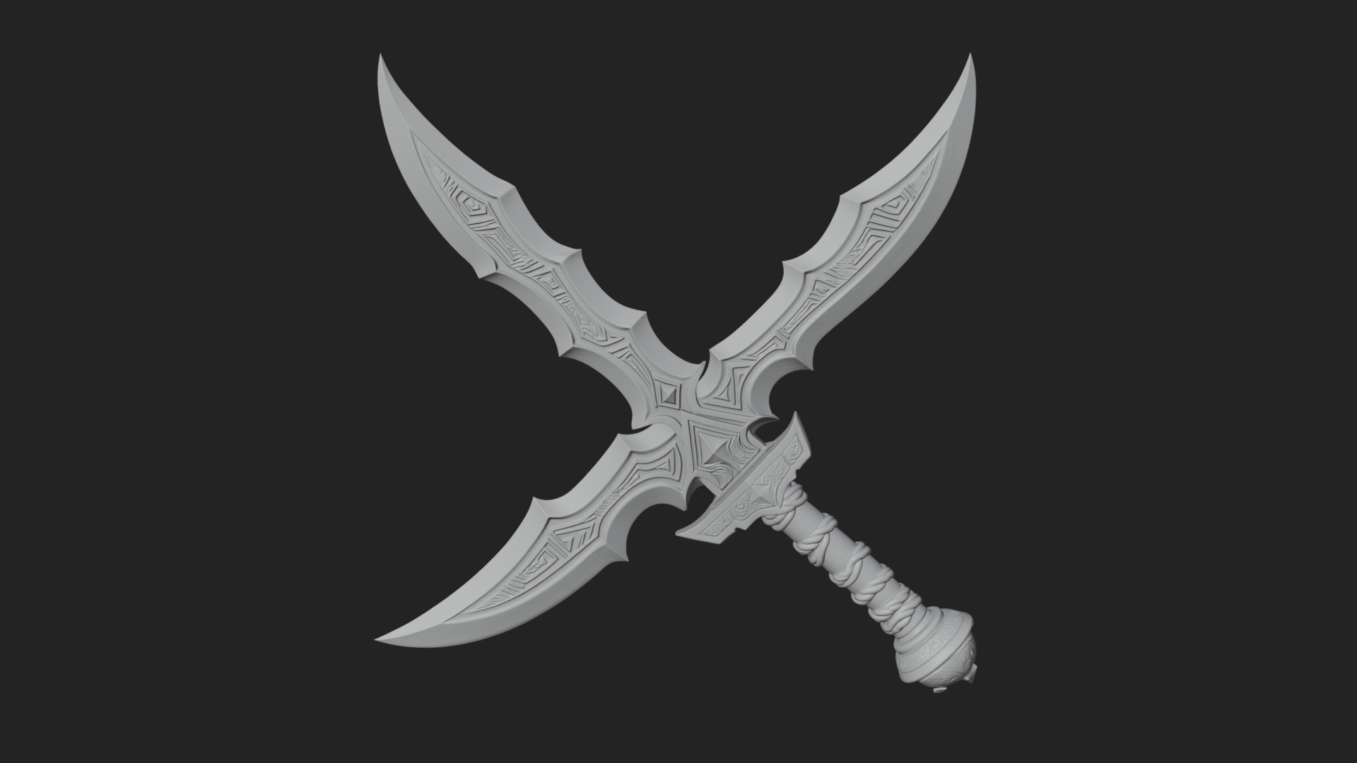 Curved Elven Sabre Model Design 5 3D Print Model 3D Model