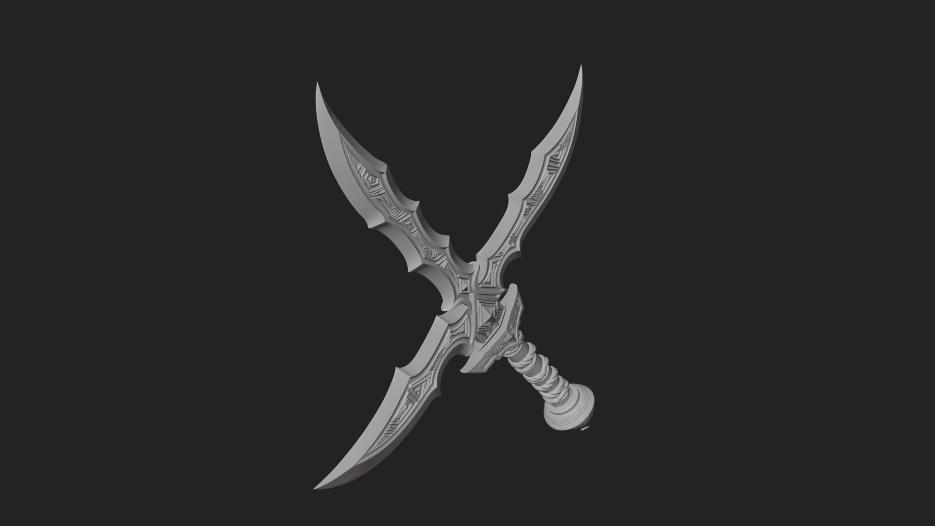 Curved Elven Sabre Model Design 5 3D Print Model 3D Model