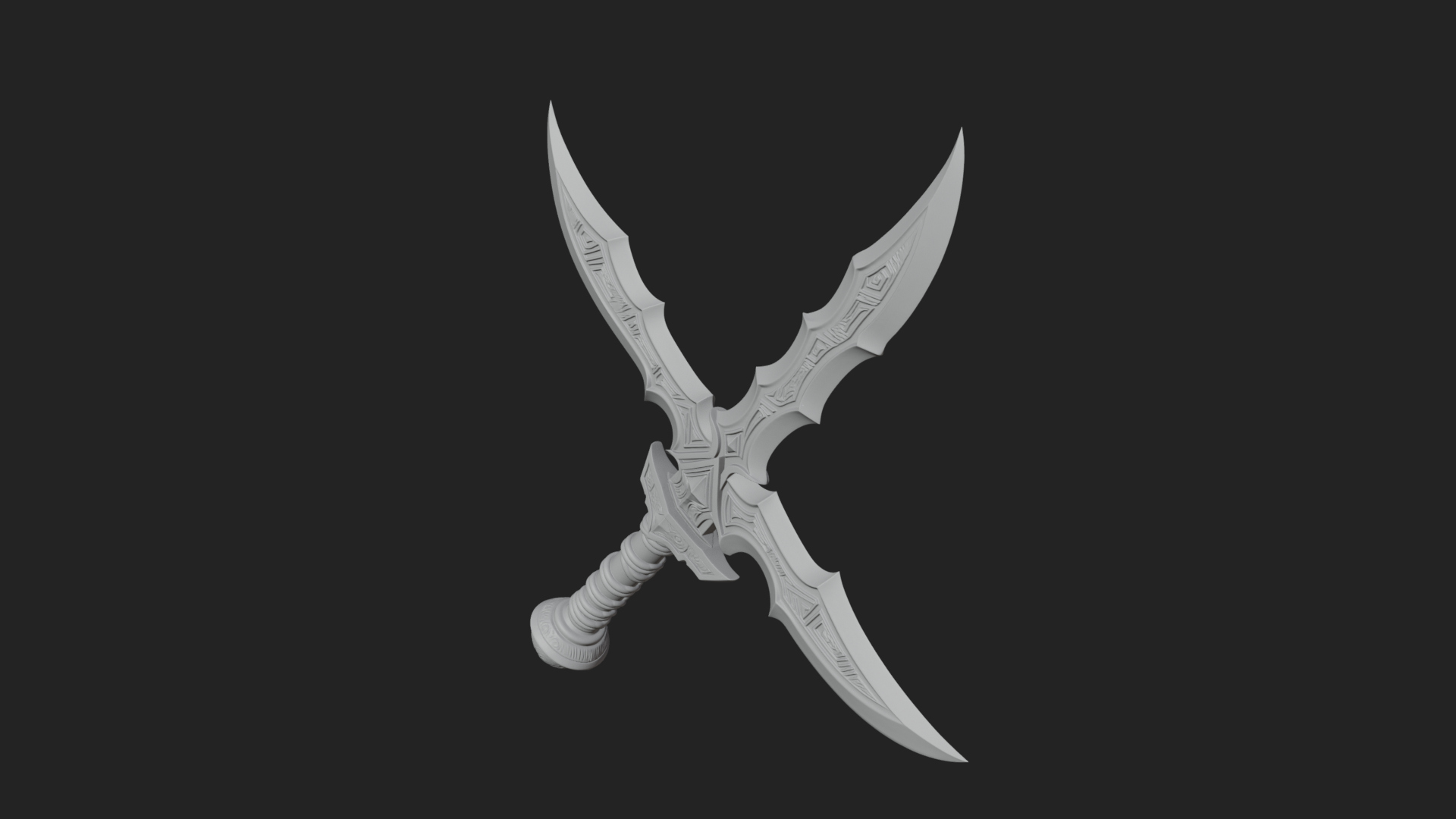 Curved Elven Sabre Model Design 5 3D Print Model 3D Model