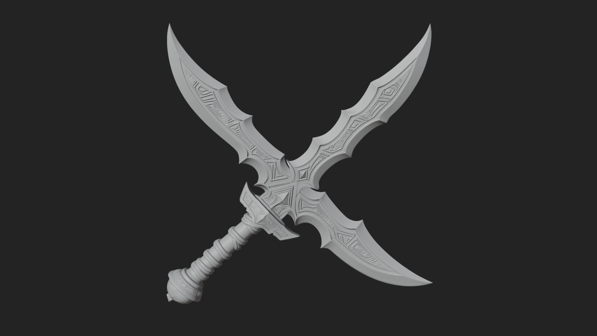 Curved Elven Sabre Model Design 5 3D Print Model 3D Model