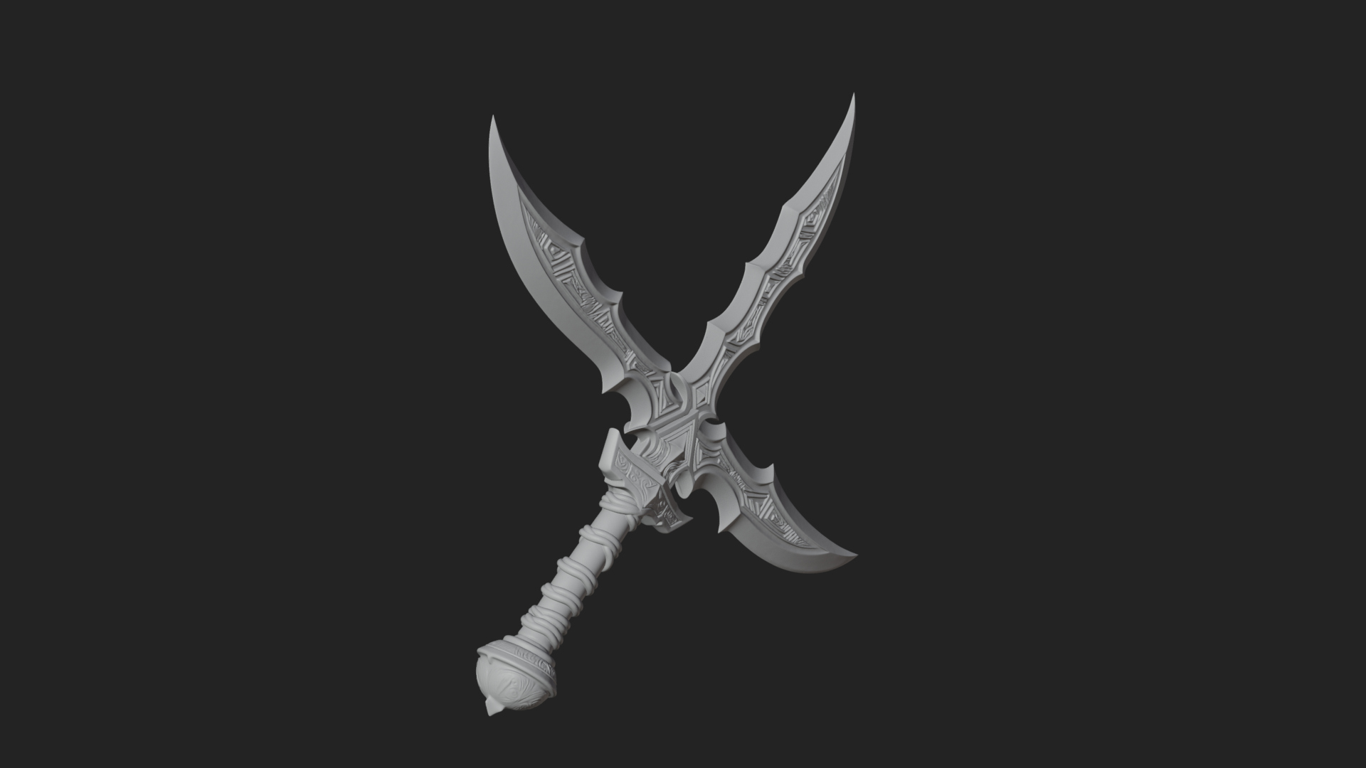Curved Elven Sabre Model Design 5 3D Print Model 3D Model