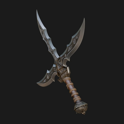 Curved Elven Sabre Model Design 5 3D Print Model