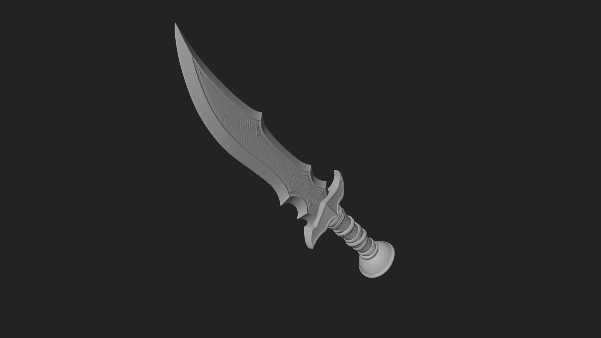 Curved Elven Sabre Model Design 6 3D Print Model 3D Model