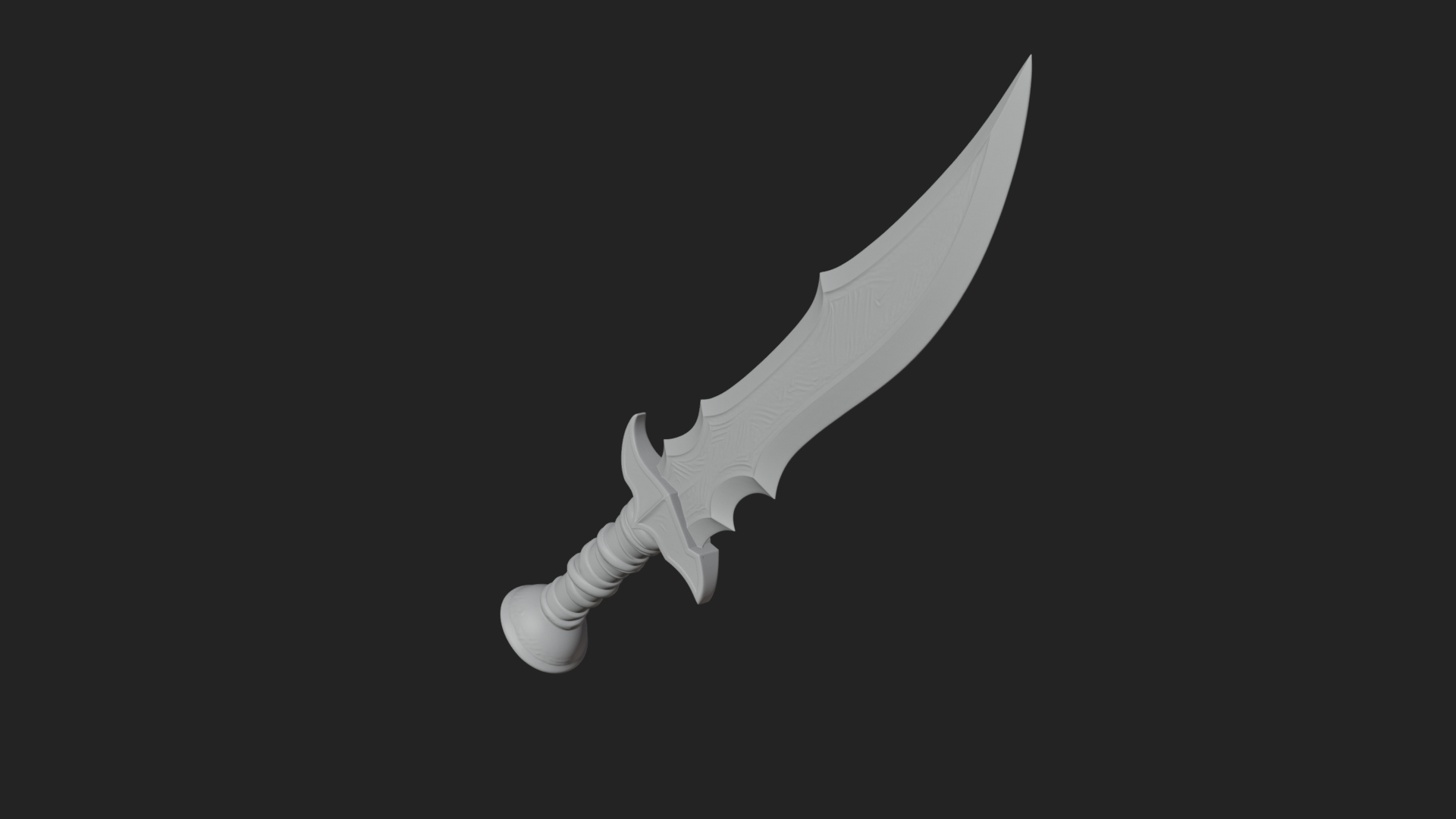 Curved Elven Sabre Model Design 6 3D Print Model 3D Model