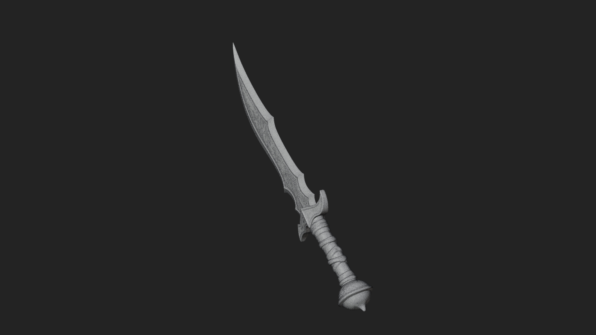 Curved Elven Sabre Model Design 6 3D Print Model 3D Model