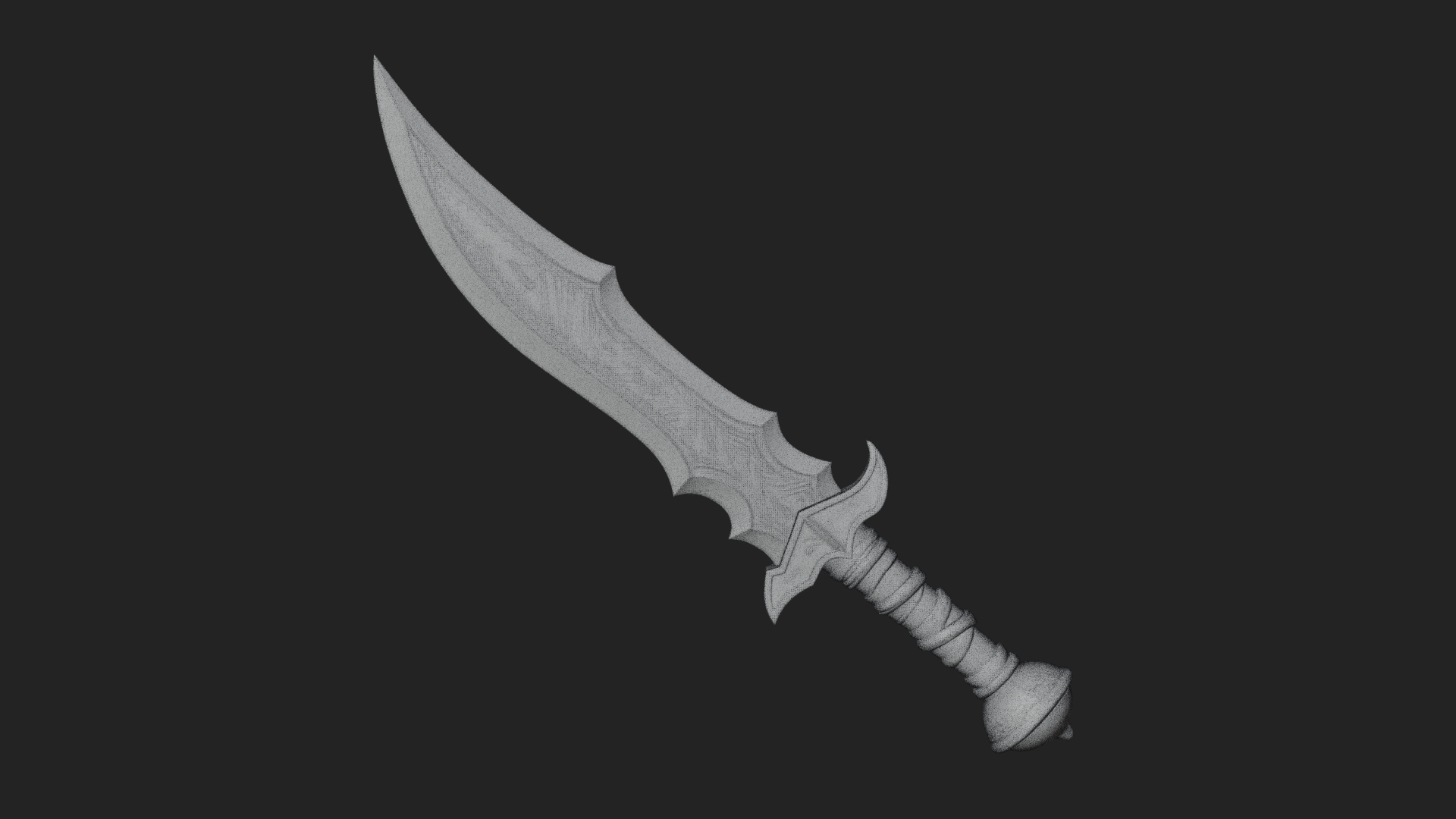 Curved Elven Sabre Model Design 6 3D Print Model 3D Model