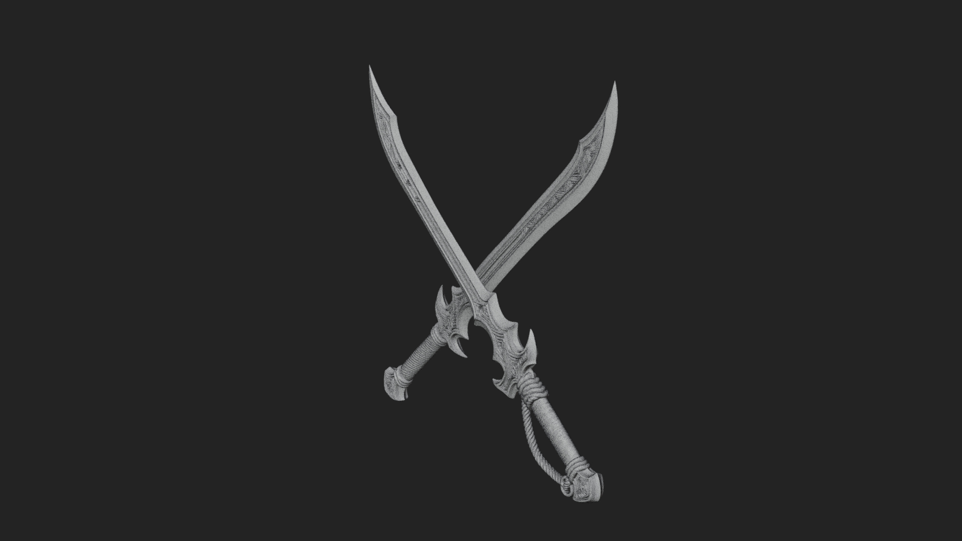 Curved Elven Sabre Model Design 7 3D Print Model 3D Model