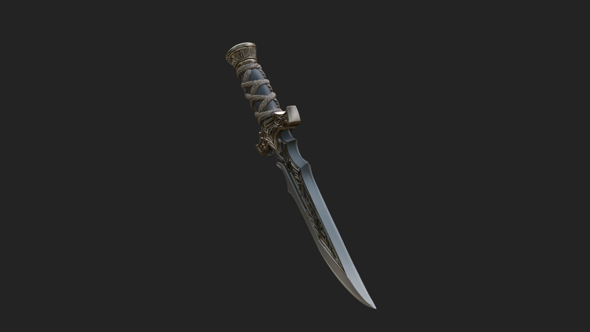 Curved Elven Sabre Model Design 9 3D Print Model 3D Model