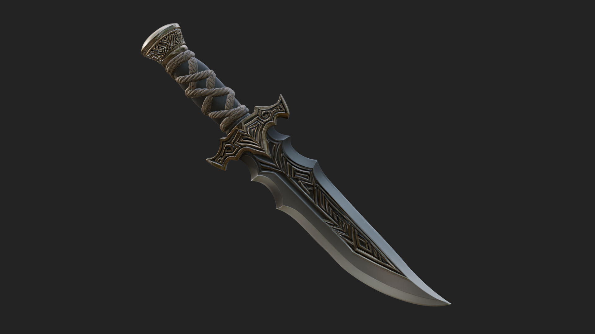 Curved Elven Sabre Model Design 9 3D Print Model 3D Model