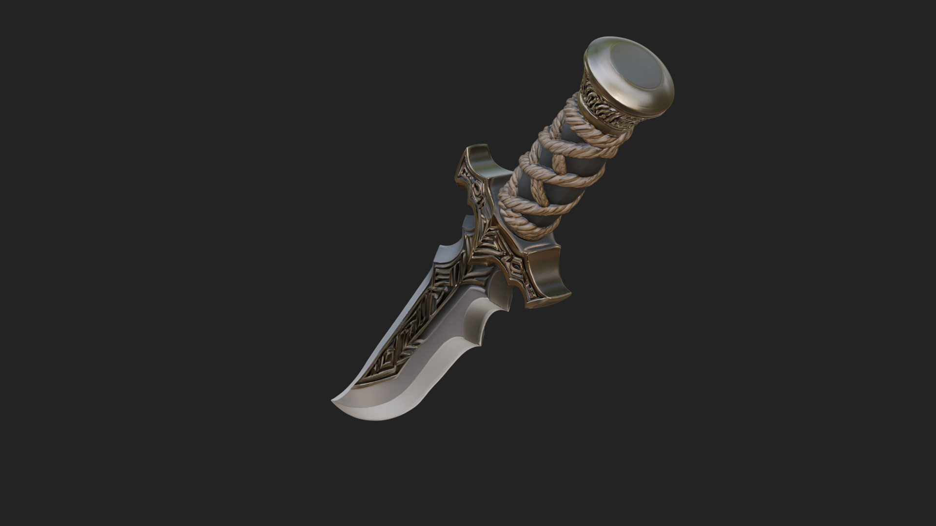 Curved Elven Sabre Model Design 9 3D Print Model 3D Model