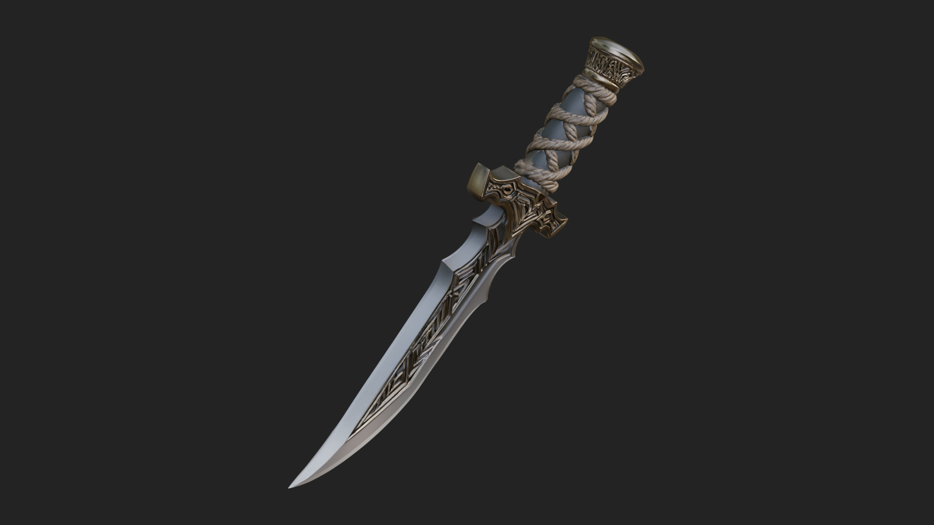 Curved Elven Sabre Model Design 9 3D Print Model 3D Model