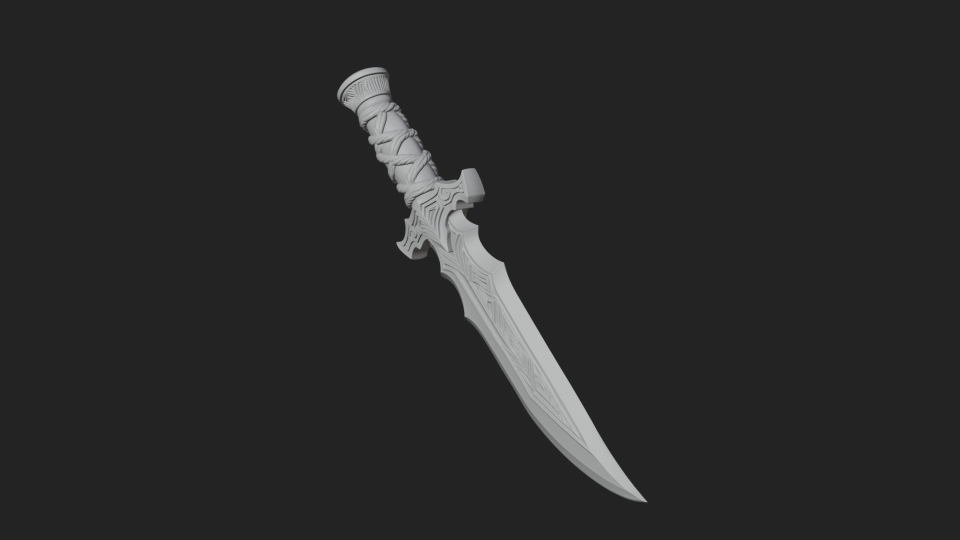 Curved Elven Sabre Model Design 9 3D Print Model 3D Model
