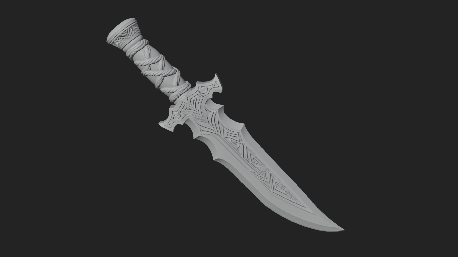 Curved Elven Sabre Model Design 9 3D Print Model 3D Model