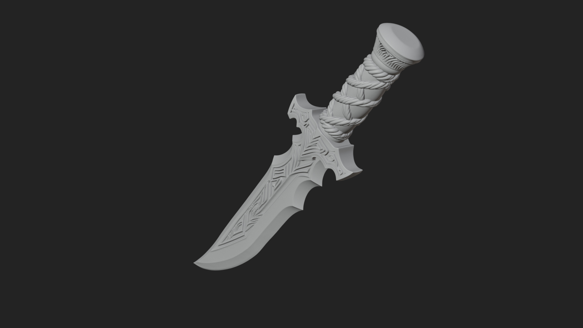 Curved Elven Sabre Model Design 9 3D Print Model 3D Model