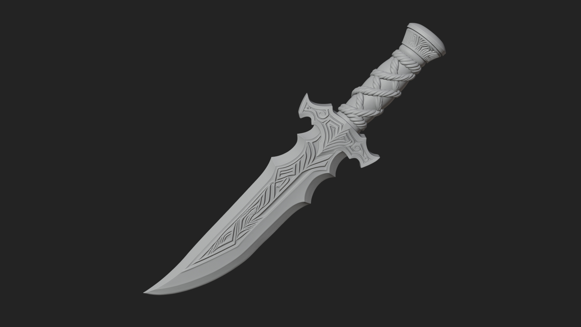 Curved Elven Sabre Model Design 9 3D Print Model 3D Model