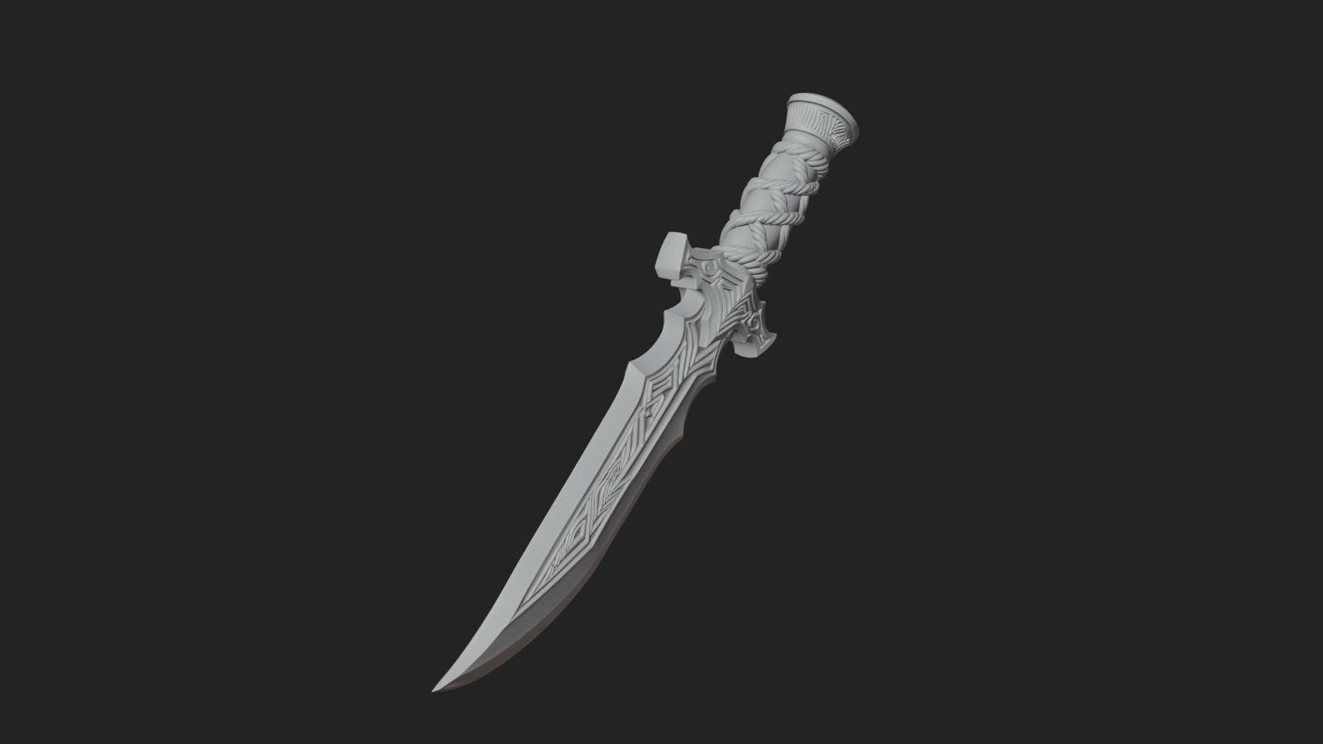 Curved Elven Sabre Model Design 9 3D Print Model 3D Model