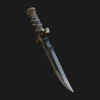 Curved Elven Sabre Model Design 9 3D Print Model