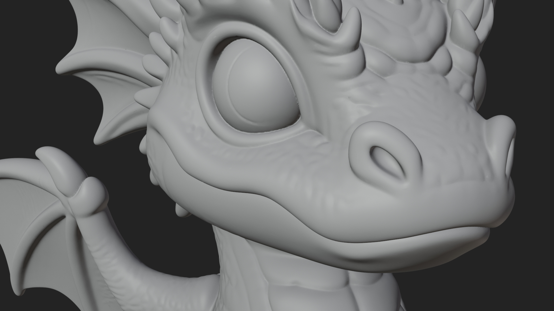 Cute Baby Dragon Statue Design 1 3D Print Model 3D Model