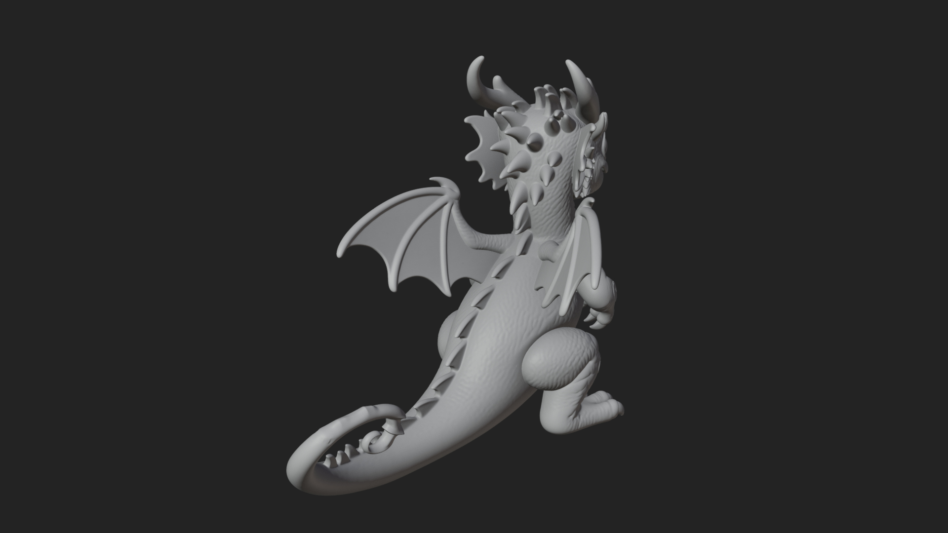 Cute Baby Dragon Statue Design 2 3D Print Model 3D Model