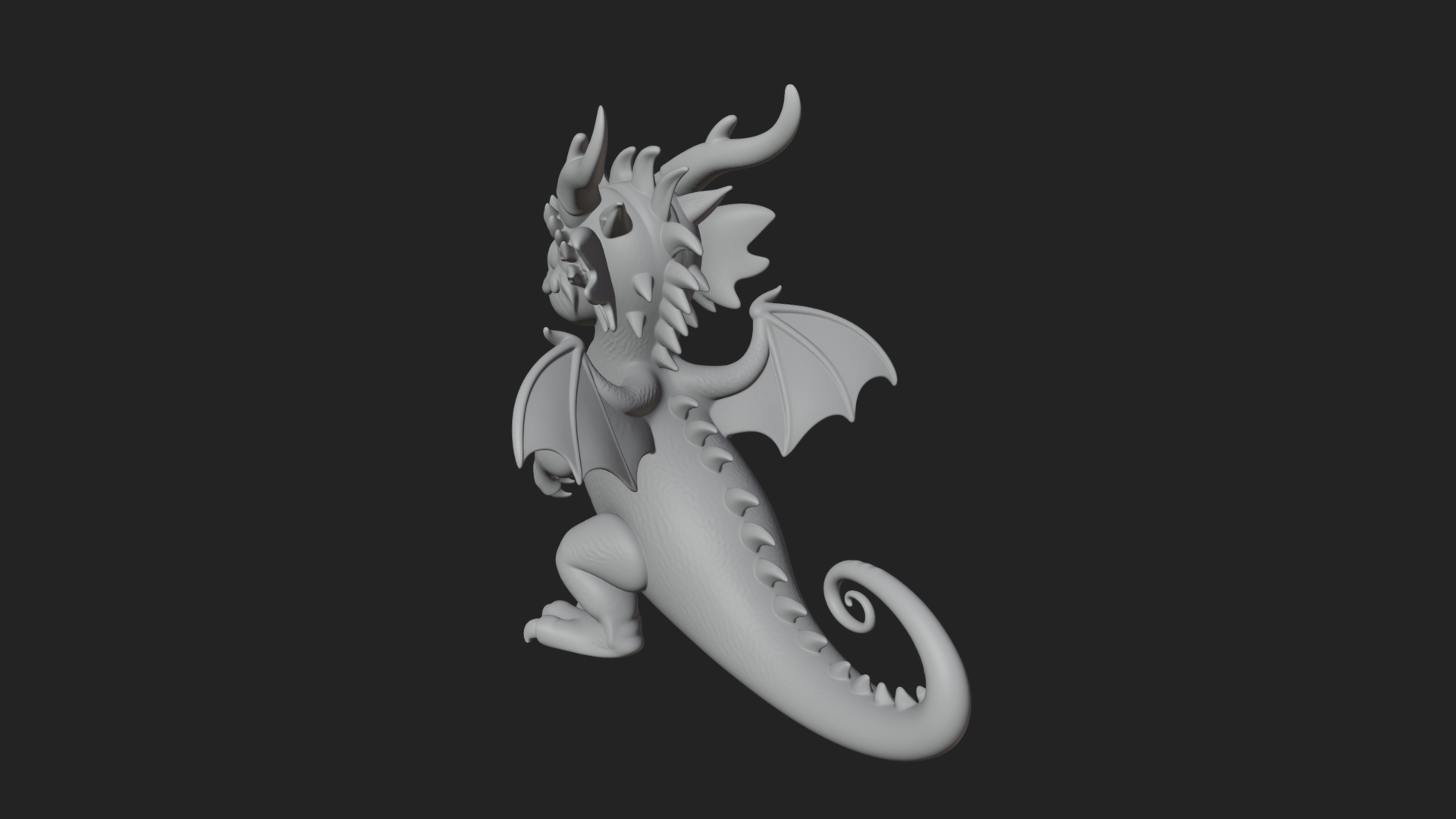 Cute Baby Dragon Statue Design 3 3D Print Model 3D Model