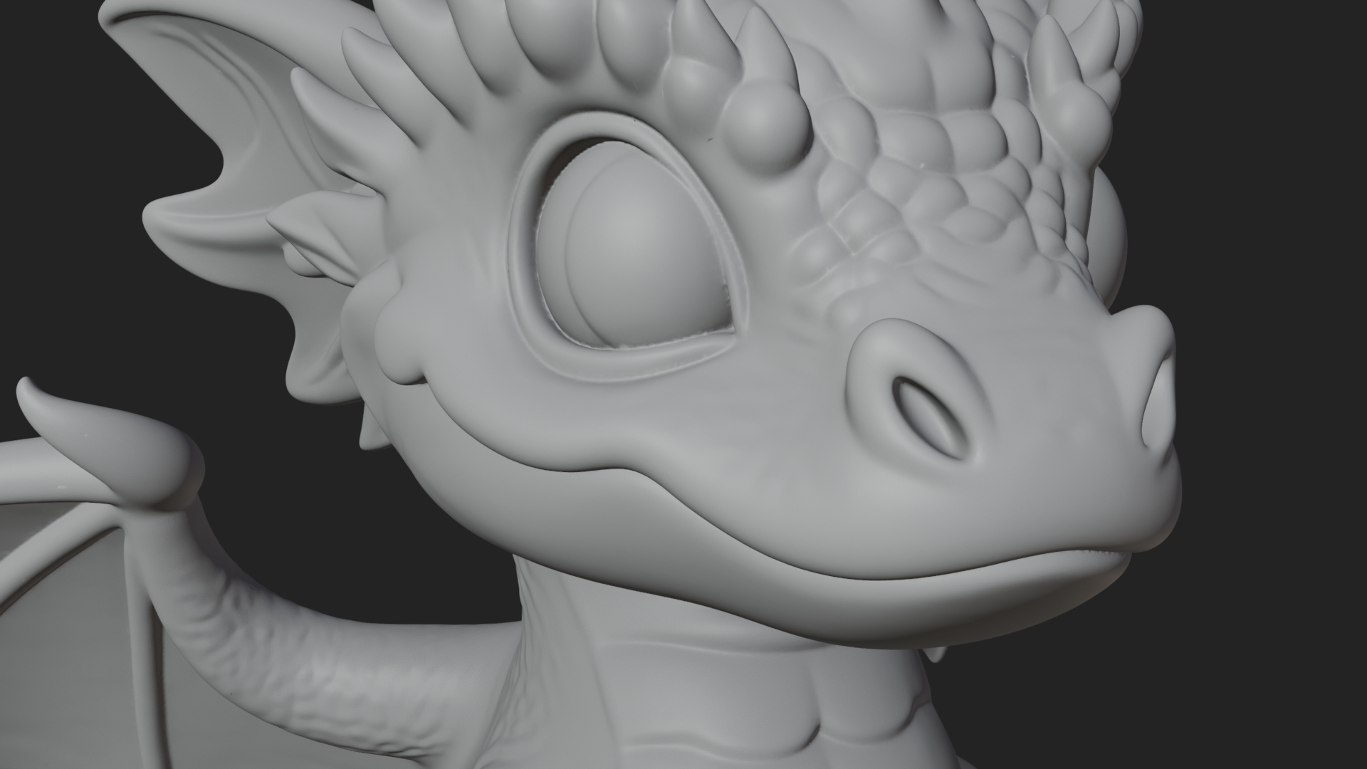 Cute Baby Dragon Statue Design 3 3D Print Model 3D Model