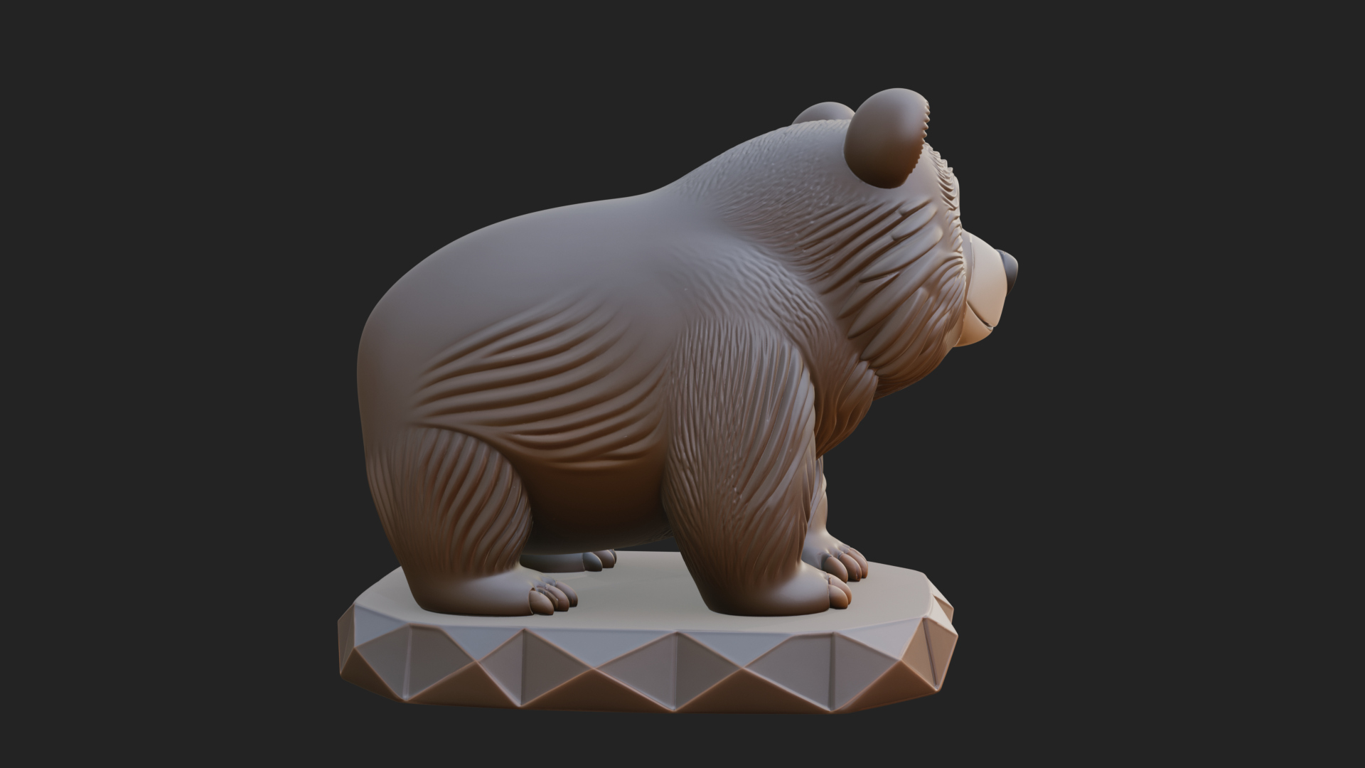 Cute Cartoon Bear Statue Design 1 3D Print Model 3D Model