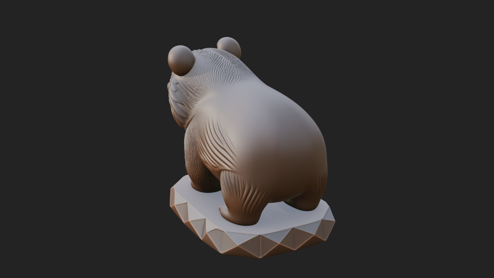 Cute Cartoon Bear Statue Design 1 3D Print Model 3D Model