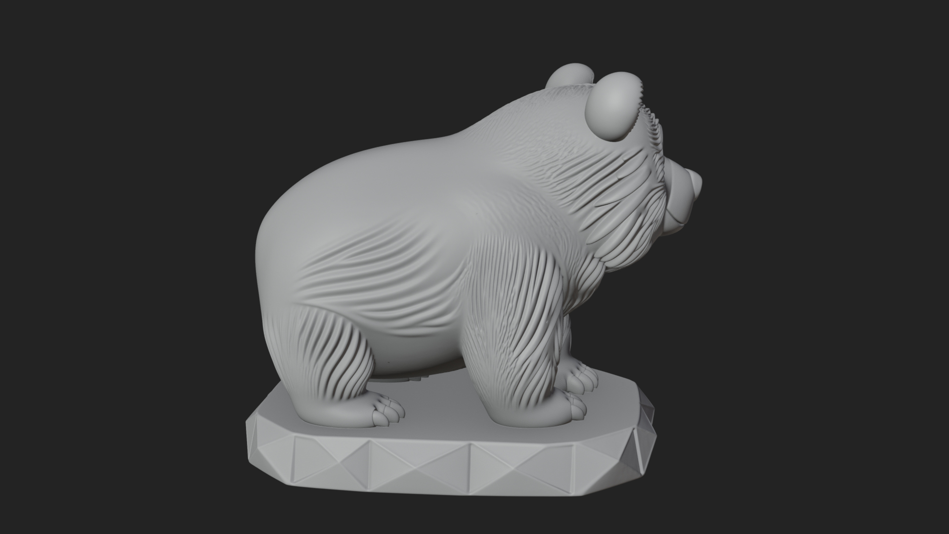 Cute Cartoon Bear Statue Design 1 3D Print Model 3D Model
