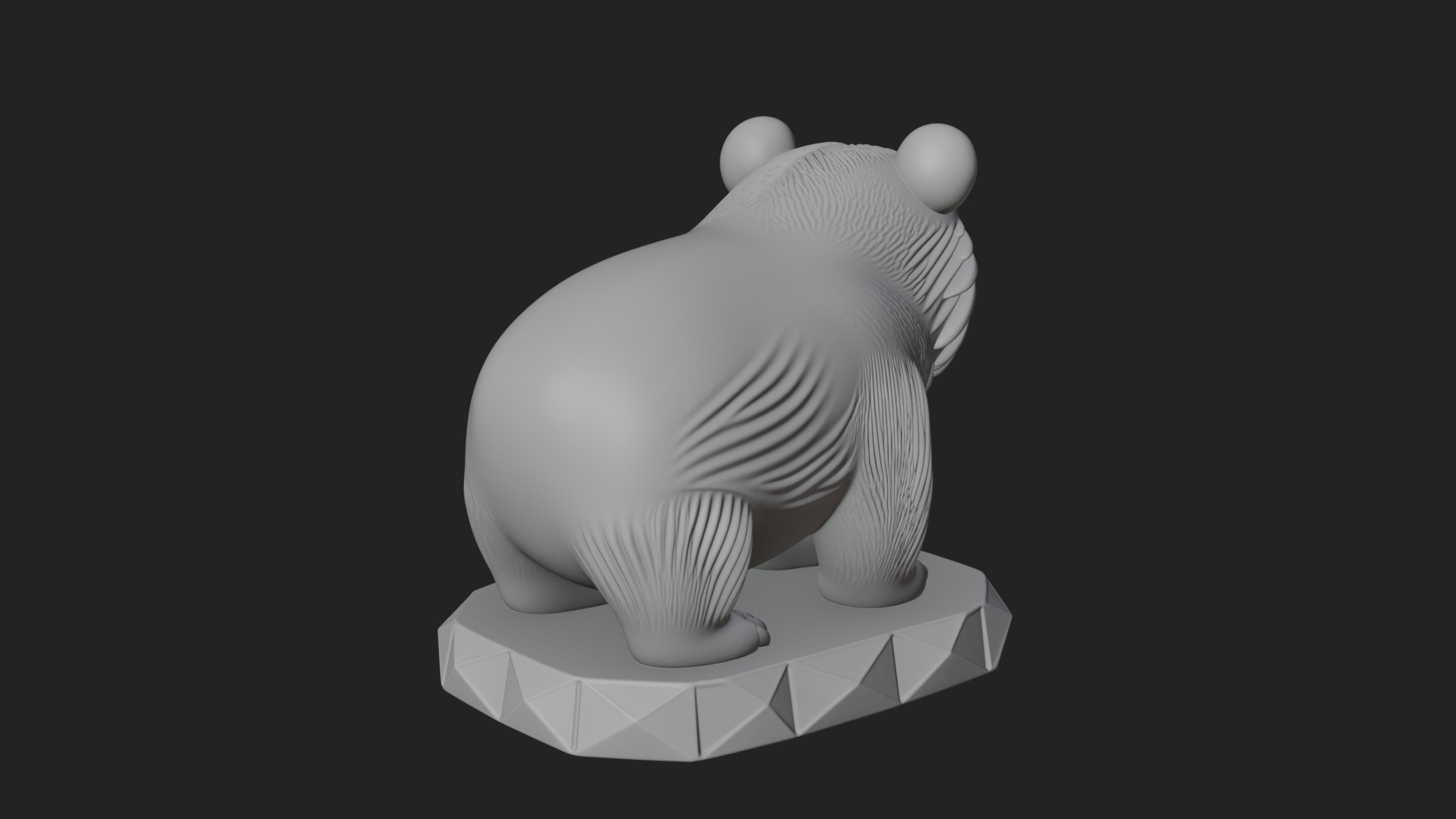 Cute Cartoon Bear Statue Design 1 3D Print Model 3D Model