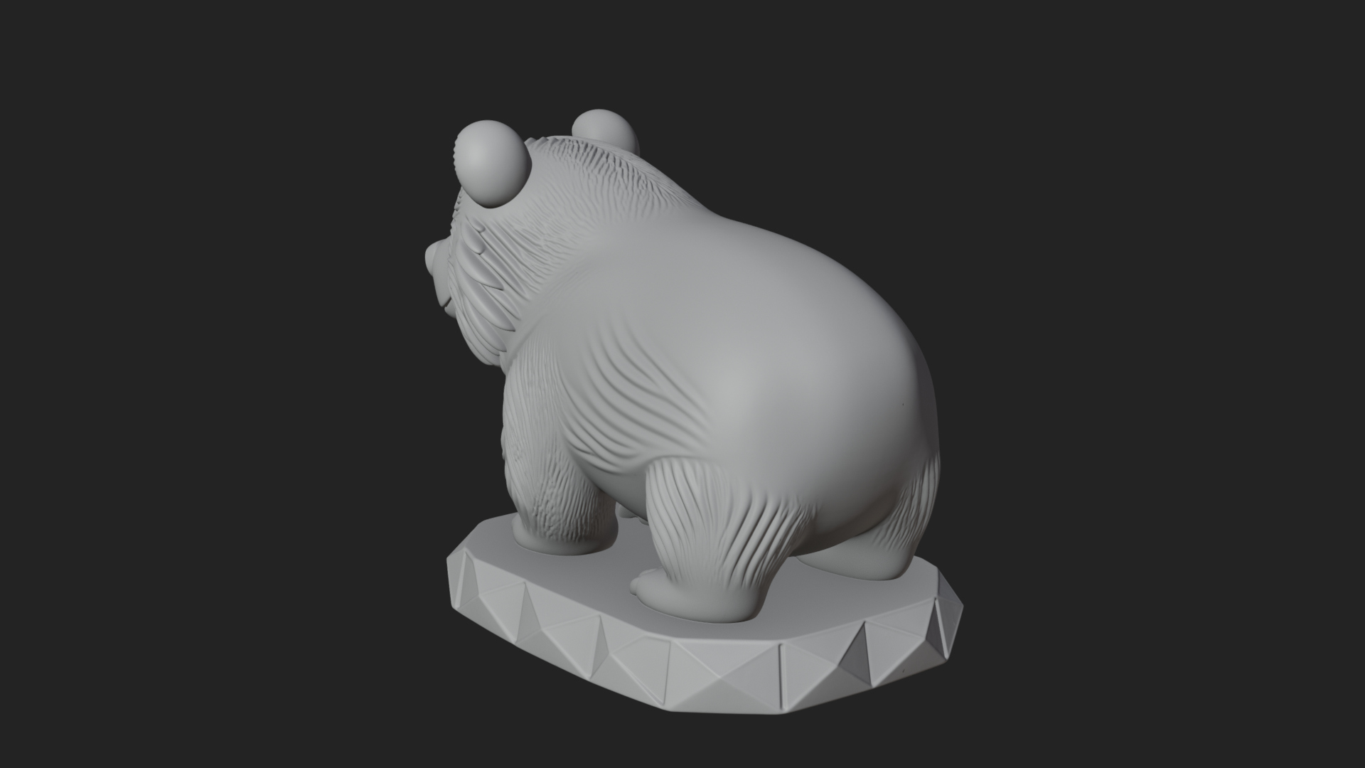 Cute Cartoon Bear Statue Design 1 3D Print Model 3D Model