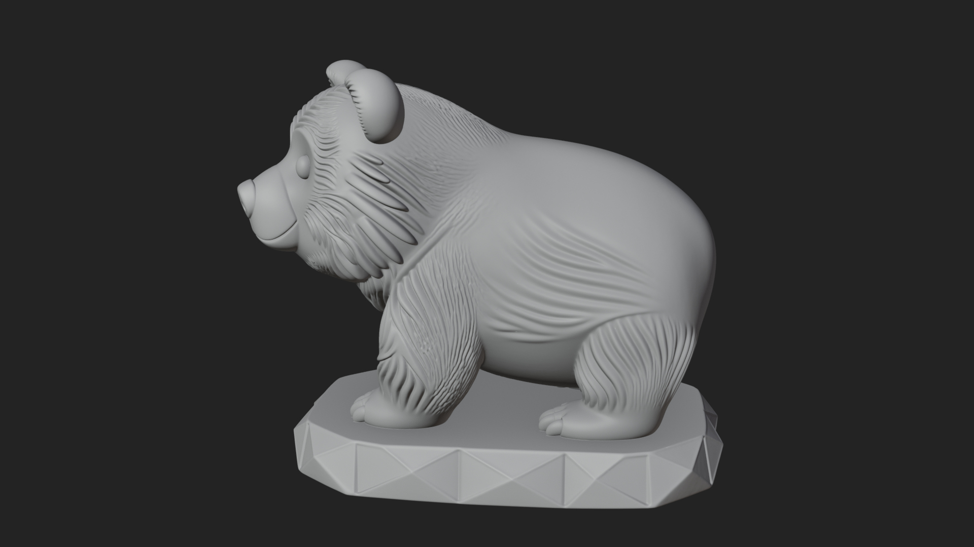 Cute Cartoon Bear Statue Design 1 3D Print Model 3D Model
