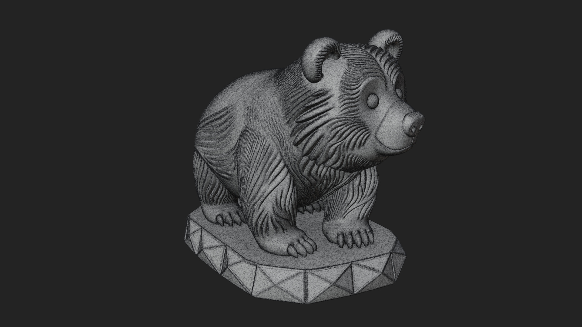 Cute Cartoon Bear Statue Design 1 3D Print Model 3D Model