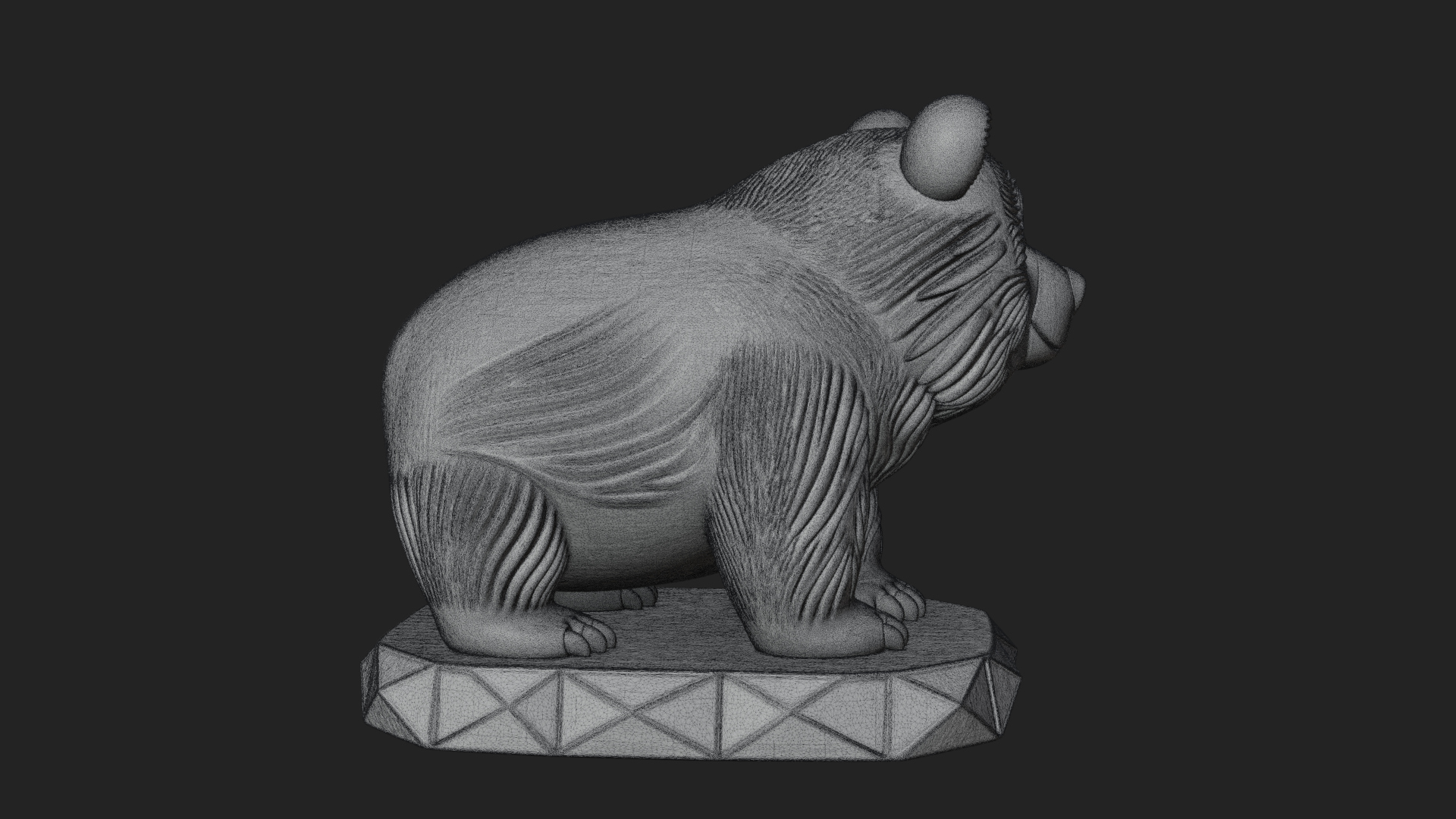 Cute Cartoon Bear Statue Design 1 3D Print Model 3D Model