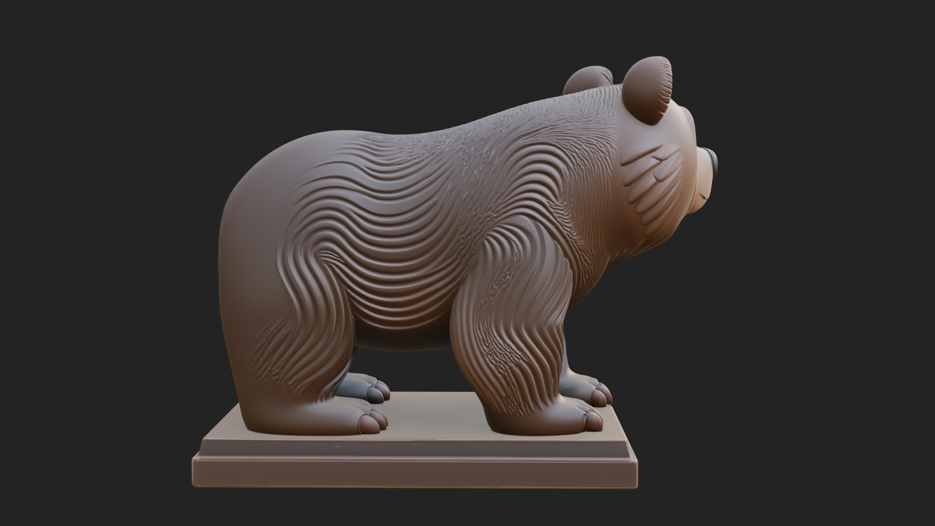 Cute Cartoon Bear Statue Design 2 3D Print Model 3D Model