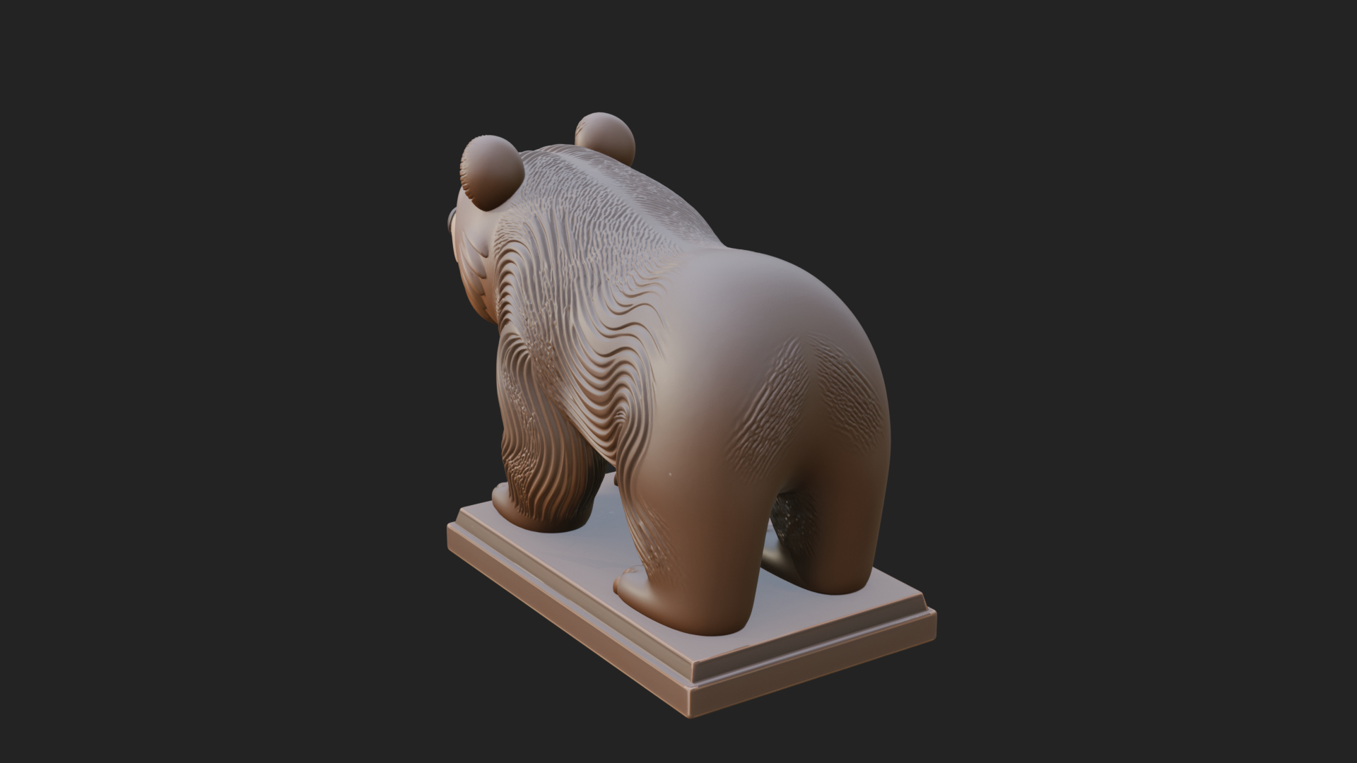 Cute Cartoon Bear Statue Design 2 3D Print Model 3D Model