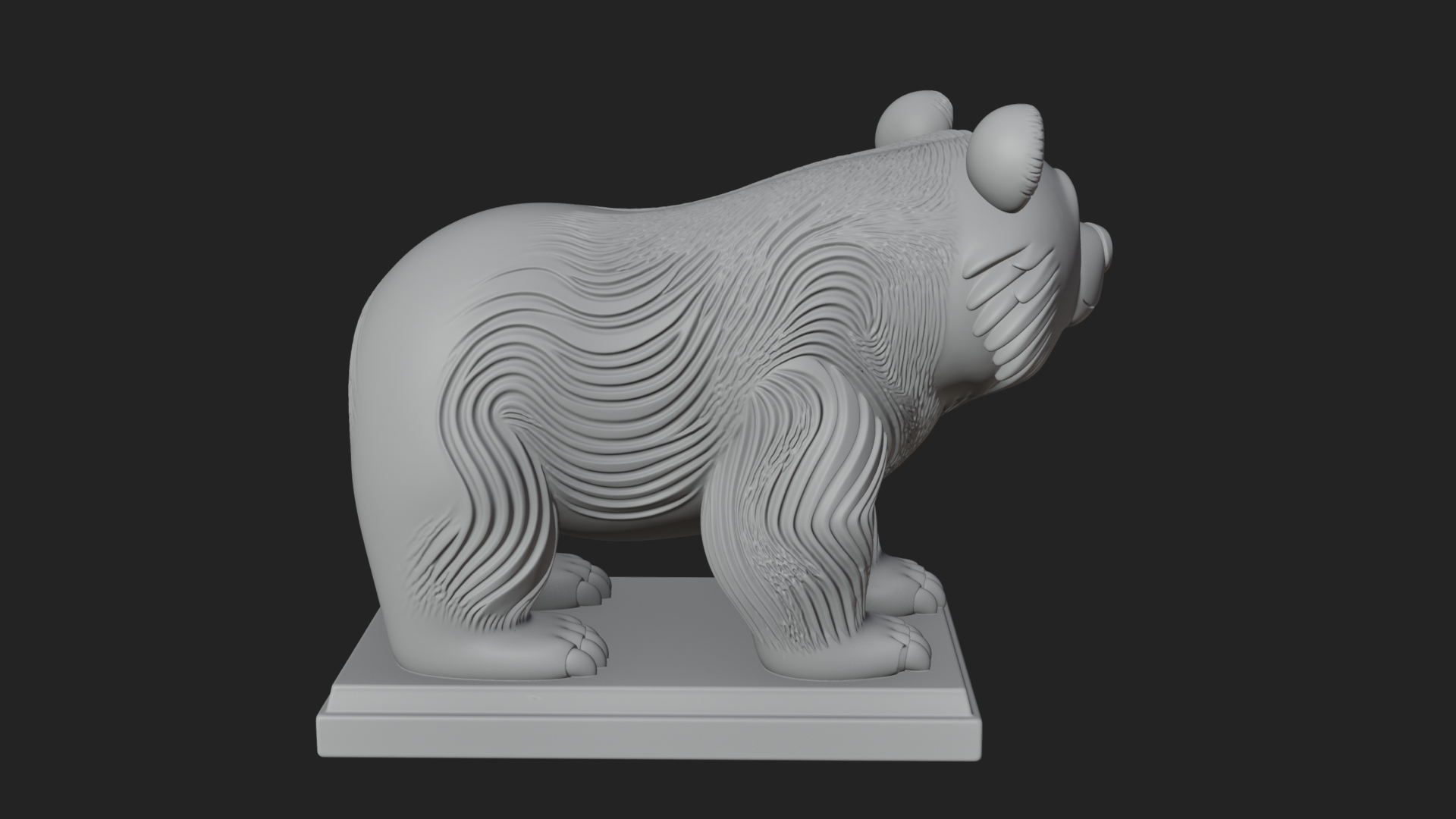 Cute Cartoon Bear Statue Design 2 3D Print Model 3D Model