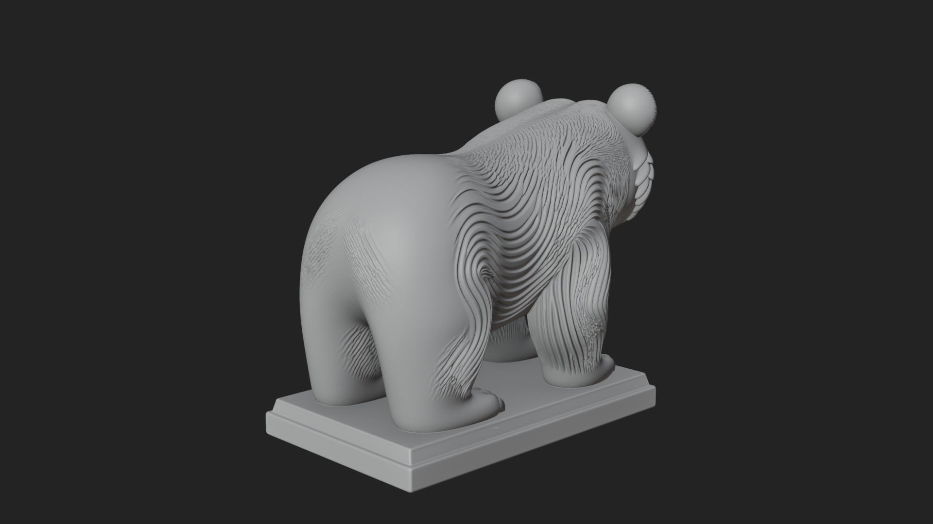 Cute Cartoon Bear Statue Design 2 3D Print Model 3D Model