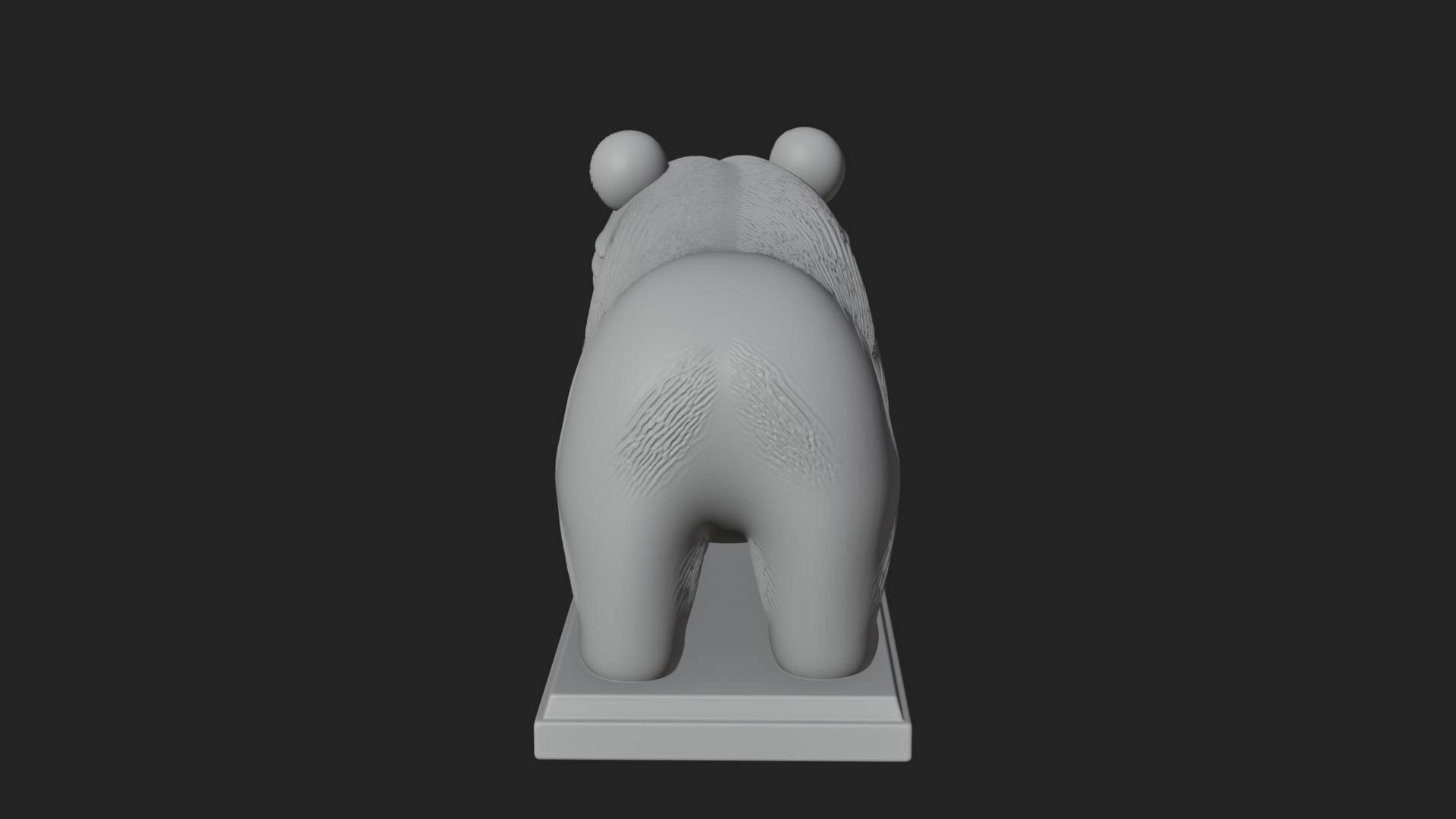 Cute Cartoon Bear Statue Design 2 3D Print Model 3D Model