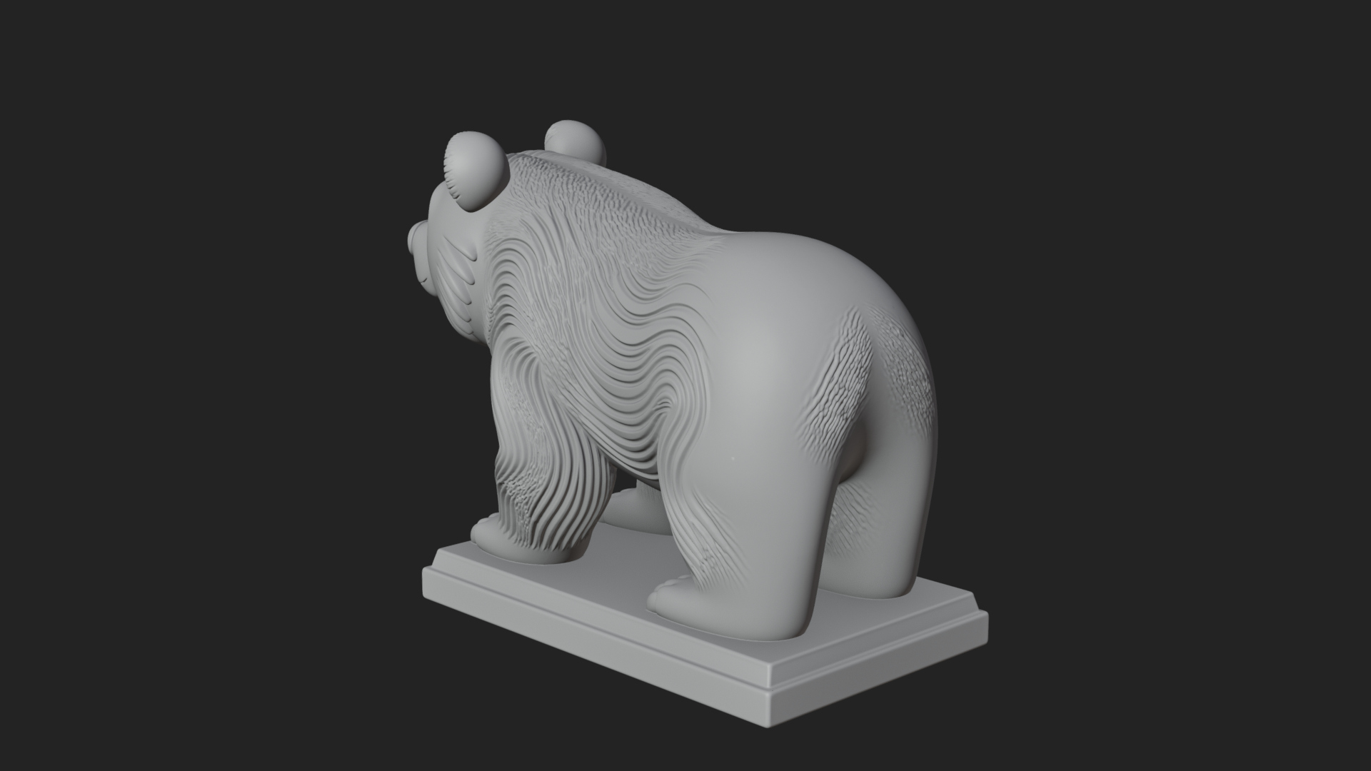 Cute Cartoon Bear Statue Design 2 3D Print Model 3D Model