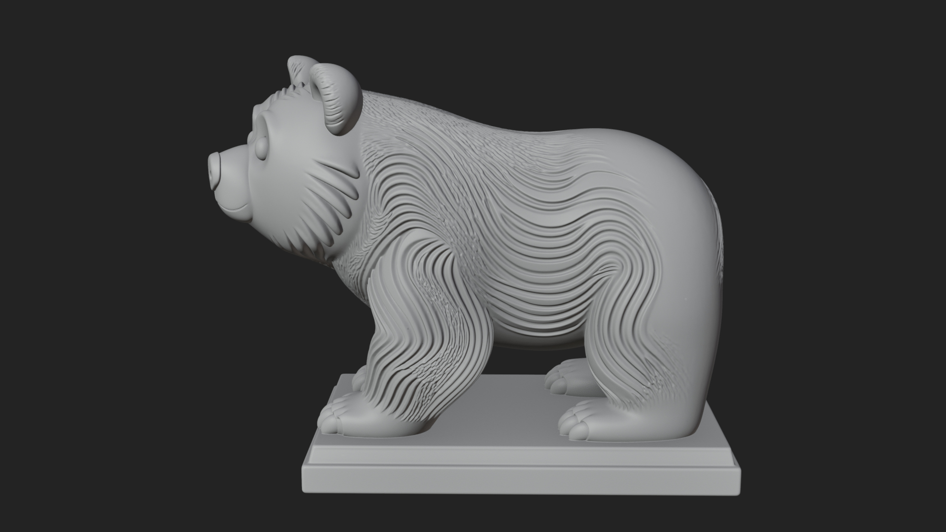 Cute Cartoon Bear Statue Design 2 3D Print Model 3D Model